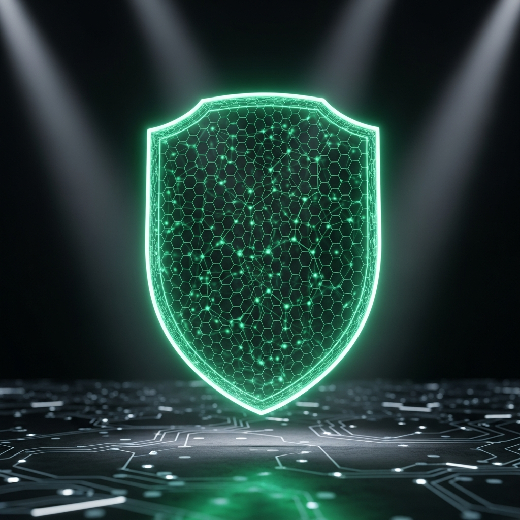 Zero-trust security shield visualization